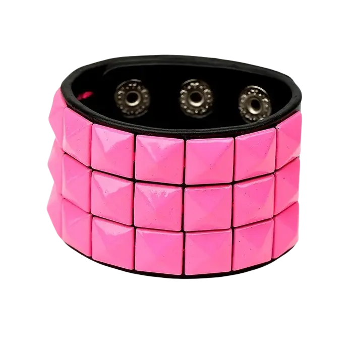 McBling Adjustable Leather Pink Bracelet