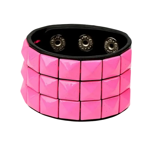 McBling Adjustable Leather Pink Bracelet