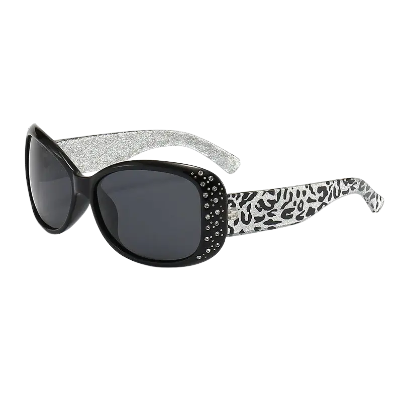 McBling Black and Silver Leopard Sunglasses