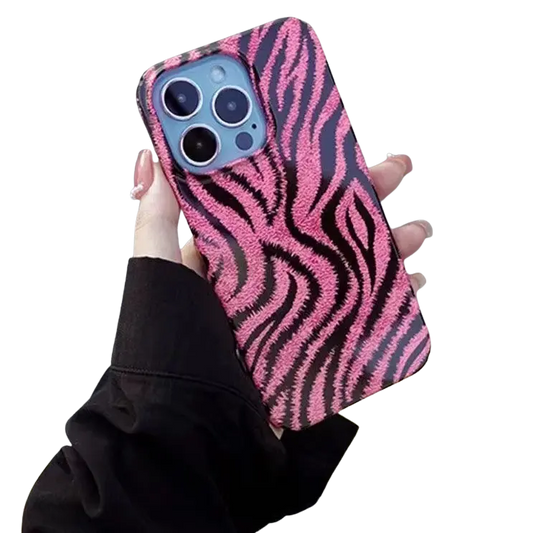 McBling Pink and Black Zebra Print Phone Case