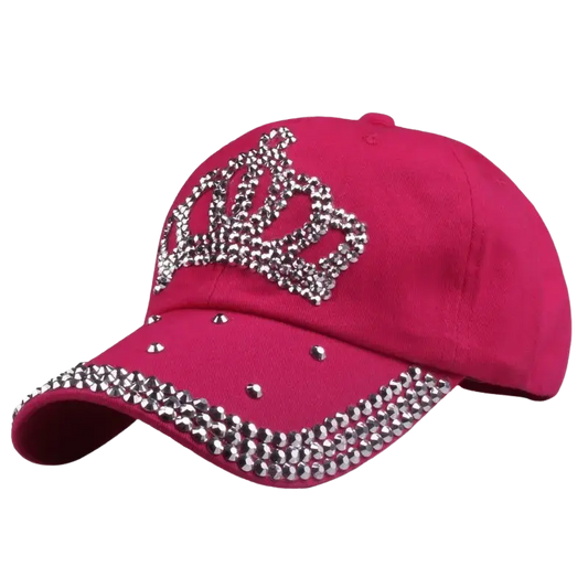 McBling Pink Crown Gems Baseball Cap