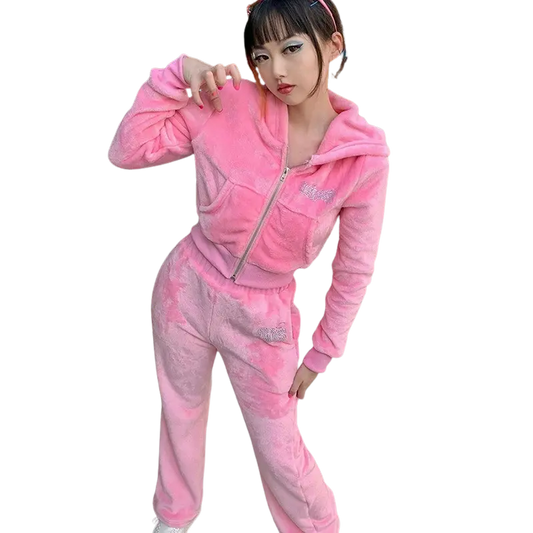 McBling Pink Fur Tracksuit