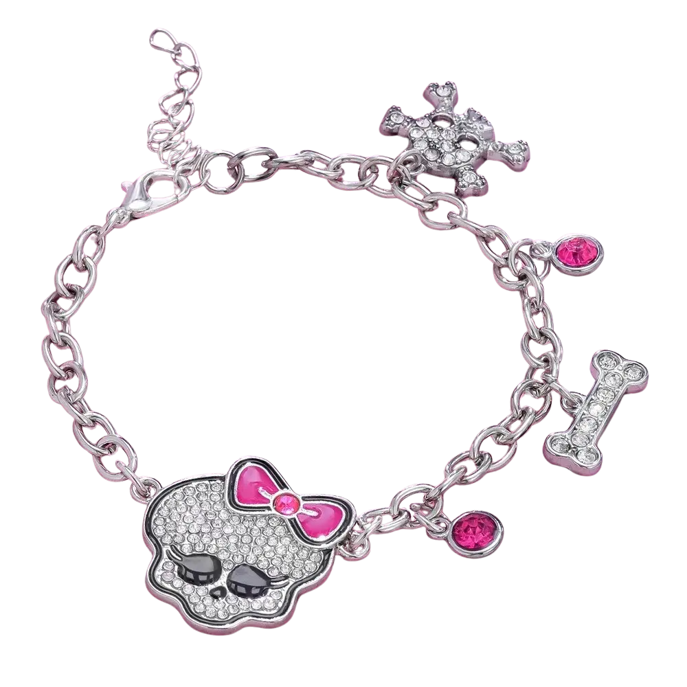 McBling Skull And Bones Bracelet