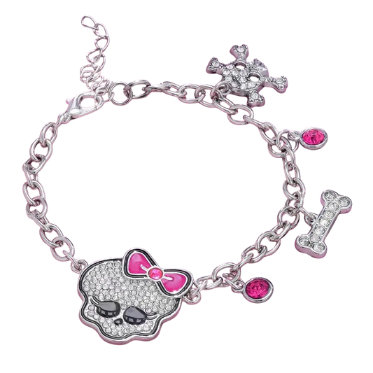 McBling Skull And Bones Bracelet