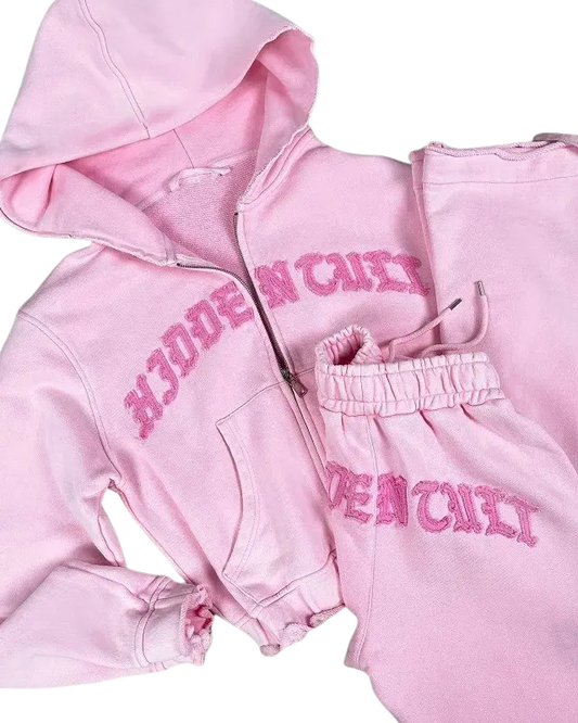 McBling Tracksuit - Pink Long Sleeves Hoodie and Pants